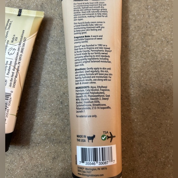 Dionis Goat Milk Skincare - Hand Body Cream Lotion Vanilla Bean - 3.3 Oz + Bonus - Picture 2 of 5